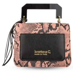 Kristina MC - Cloe Small Pink Snake - High Quality Leather - Avvenice