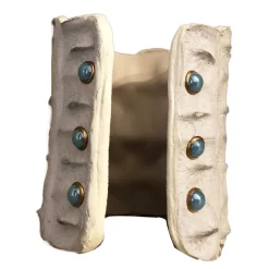 Kristina MC - Crocodile Bracelet with Butterfly - Off White - High Quality Leather Craft - Avvenice