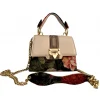Kristina MC - Jewel Mini Bag - Clutch Bag with Chain - Leather Jaquard Fabric Trimmings - High Quality Leather Craft - Avvenice