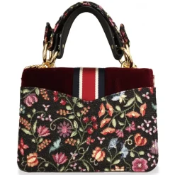 Kristina MC - Mini Bag Cahier - Clutch Bag with Chain - Velvet Gabardine Fabric - Red Burgundy - High Quality Craft - Avvenice