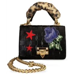 Kristina MC - Mini Bag Cahier - Clutch Bag with Chain - Punched Braided Calfskin - High Quality Leather Craft - Avvenice