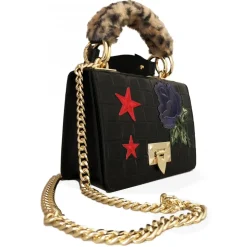 Kristina MC - Mini Bag Cahier - Clutch Bag with Chain - Punched Braided Calfskin - High Quality Leather Craft - Avvenice