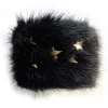 Kristina MC - Mink Fur Bracelet with Star-Shaped Studs - Black - High Quality Leather Craft - Avvenice