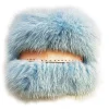 Kristina MC - Mink Fur Bracelet with Central Strip of Nappa Leather - Light Blue - High Quality Leather Craft - Avvenice