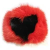 Kristina MC - Mink Fur Bracelet with Black Heart-Shaped Inlay - Red - High Quality Leather Craft - Avvenice