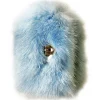 Kristina MC - Mink Fur Bracelet with Central Clasp - Light Blue - High Quality Leather Craft - Avvenice