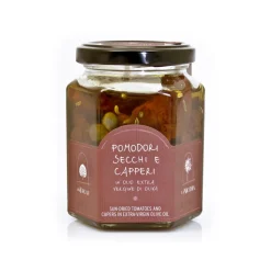 La Nicchia - Capers of Pantelleria since 1949 - Sun-Dried Tomatoes and Capers in Extra-Virgin Olive Oil - 240 g - Avvenice