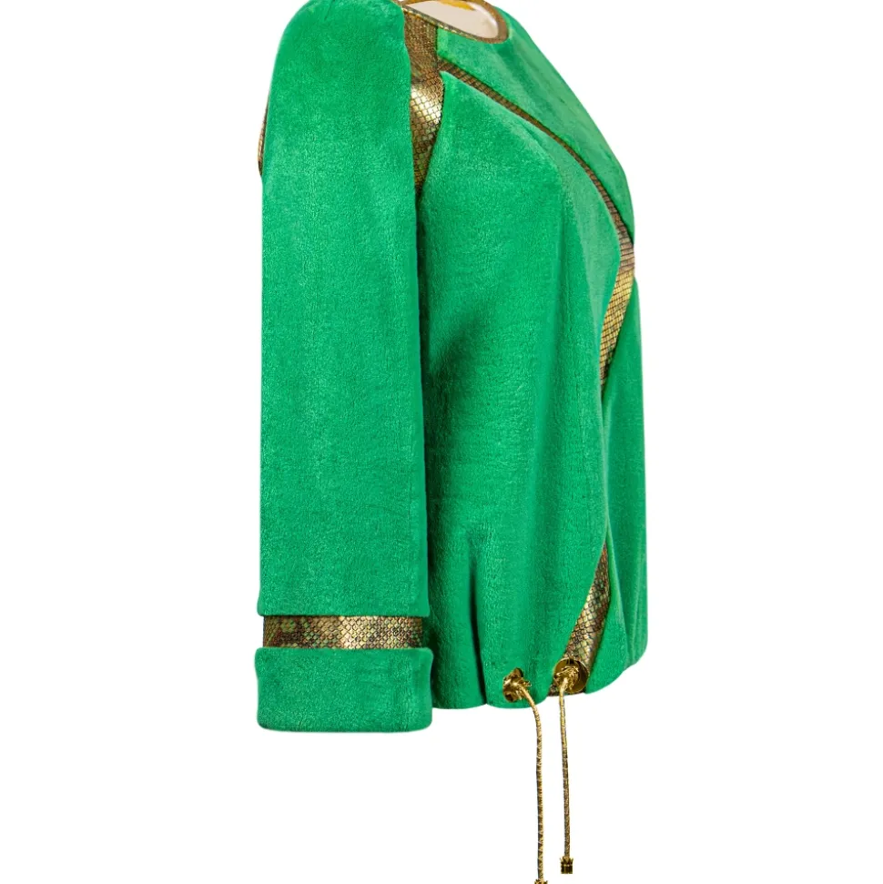 La Prima Luxury - Foglia - Shaved Mink Fur - Python Insert - Gold Leaf - Fur Coat - Luxury Exclusive Collection - Avvenice