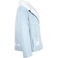 La Prima Luxury - La Prima - Light Blue - Vison Fur 8mm Shaved With White Mink - Fur Coat - Luxury Exclusive Collection - Avvenice