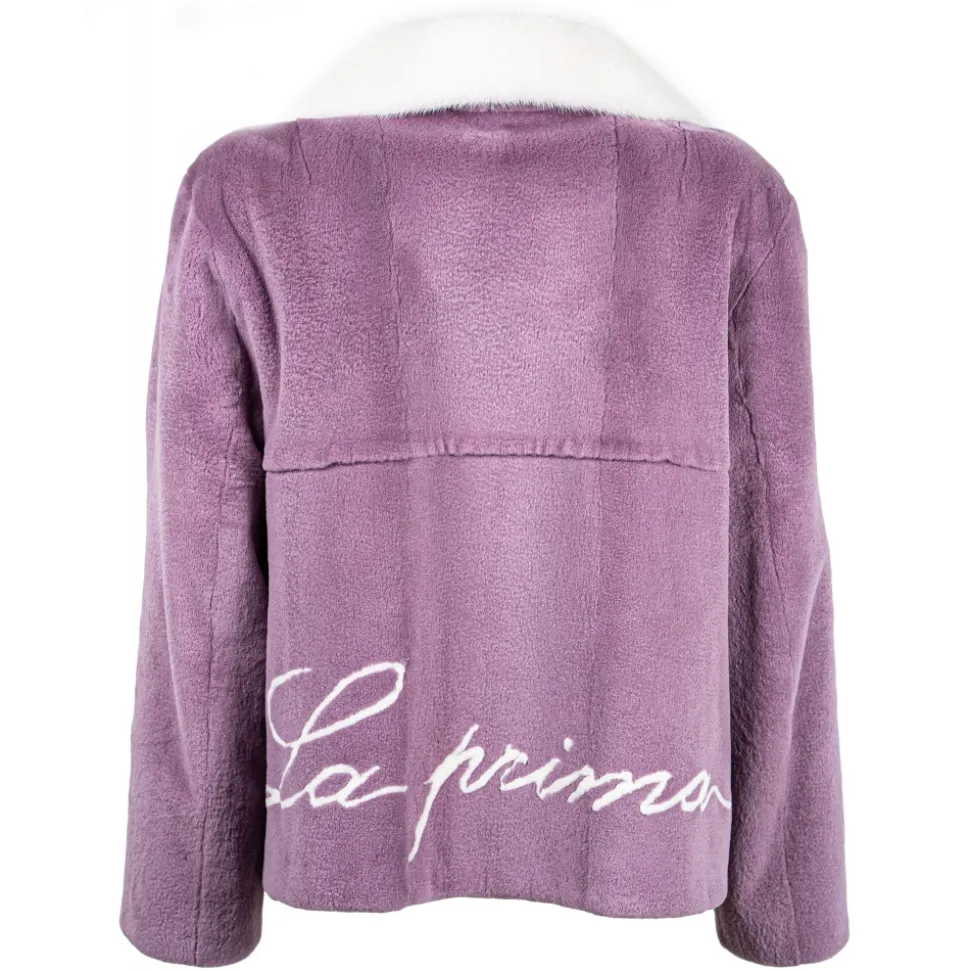 La Prima Luxury - La Prima - Lilla - Vison Fur 8 mm Malva Shaved With White Mink - Fur Coat - Luxury Exclusive Collection - Avvenice