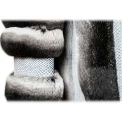 La Prima Luxury - Piuma - Black Velvet Chinchilla Fur - 18 kt Gold Hooks - Fur Coat - Luxury Exclusive Collection - Avvenice