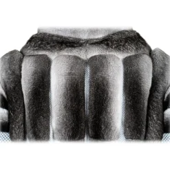 La Prima Luxury - Piuma - Black Velvet Chinchilla Fur - 18 kt Gold Hooks - Fur Coat - Luxury Exclusive Collection - Avvenice