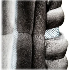 La Prima Luxury - Piuma - Black Velvet Chinchilla Fur - 18 kt Gold Hooks - Fur Coat - Luxury Exclusive Collection - Avvenice