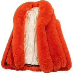 La Prima Luxury - Regina - Fox Shadow Fur Mandarin - Python Hand Painted - 18 kt Gold Hooks - Luxury Exclusive Collection - Avvenice