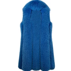 La Prima Luxury - Regina - Fox Shadow Fur Blue Ocean - Python Hand Painted - 18 kt Gold Hooks - Luxury Exclusive Collection - Avvenice