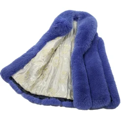 La Prima Luxury - Regina - Fox Shadow Fur Blue Ocean - Python Hand Painted - 18 kt Gold Hooks - Luxury Exclusive Collection - Avvenice