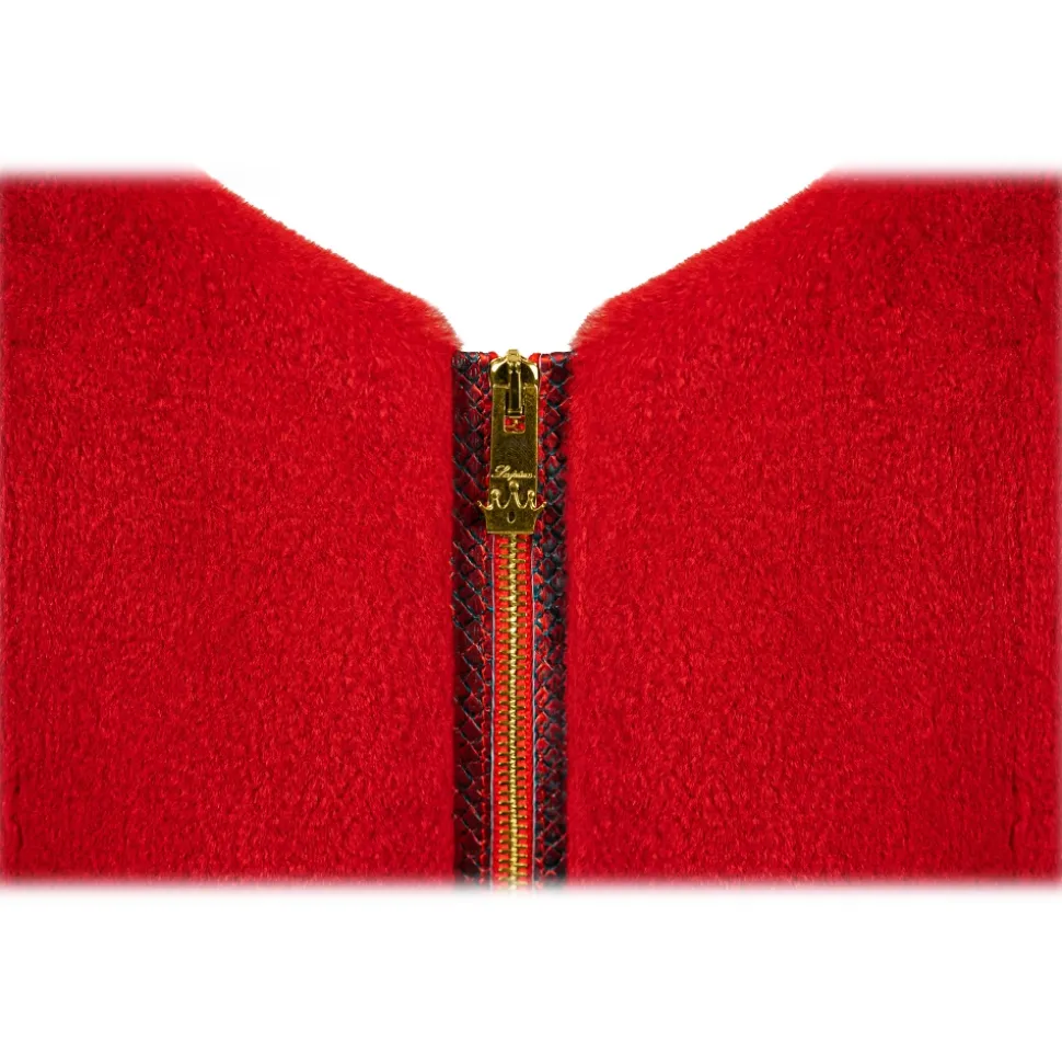 La Prima Luxury - Rubino - 8 mm Shaved Mink Fur in Ruby - Fur Coat - Luxury Exclusive Collection - Avvenice