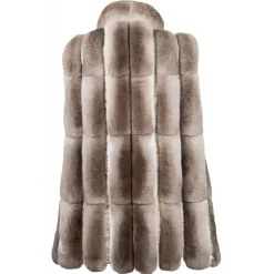 La Prima Luxury - Soffio Beige - Beige Leather Gillet - 18 kt Gold Hooks - Fur Coat - Luxury Exclusive Collection - Avvenice
