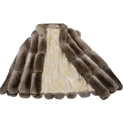 La Prima Luxury - Soffio Beige - Beige Leather Gillet - 18 kt Gold Hooks - Fur Coat - Luxury Exclusive Collection - Avvenice