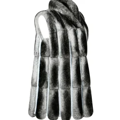 La Prima Luxury - Soffio Grigio - Grey Leather Gillet - 18 kt Gold Hooks - Fur Coat - Luxury Exclusive Collection - Avvenice