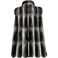 La Prima Luxury - Soffio Grigio - Grey Leather Gillet - 18 kt Gold Hooks - Fur Coat - Luxury Exclusive Collection - Avvenice