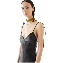 La Rando - Bragado Dress - Soft Lambskin - Black - Artisan Dress - Luxury High Quality Leather - Avvenice