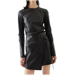 La Rando - Esquel Top - Lambskin Leather - Black - Artisan Top - Luxury High Quality Leather - Avvenice