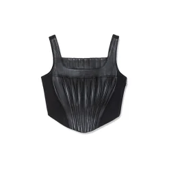 La Rando - Glew Corset - Lambskin Leather - Black - Artisan Top - Luxury High Quality Leather - Avvenice