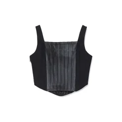 La Rando - Glew Corset - Lambskin Leather - Black - Artisan Top - Luxury High Quality Leather - Avvenice