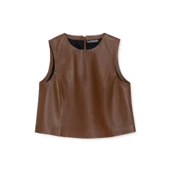 La Rando - Lanus Top - Lambskin Leather - Brown - Artisan Top - Luxury High Quality Leather - Avvenice