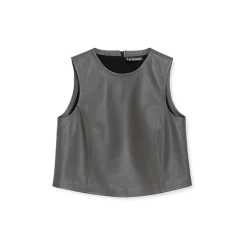 La Rando - Lanus Top - Lambskin Leather - Grey - Artisan Top - Luxury High Quality Leather - Avvenice