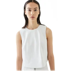 La Rando - Lanus Top - Lambskin Leather - White - Artisan Top - Luxury High Quality Leather - Avvenice