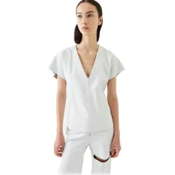 La Rando - Lezama Top - Lambskin Leather - White - Artisan Top - Luxury High Quality Leather - Avvenice