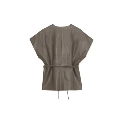 La Rando - Lezama Top - Lambskin Leather - Grey - Artisan Top - Luxury High Quality Leather - Avvenice