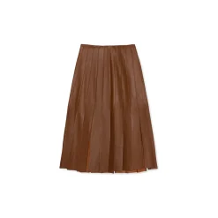 La Rando - Lobos Skirt - Soft Lambskin - Brown - Artisan Skirt - Luxury High Quality Leather - Avvenice