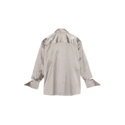 La Rando - Longchamps Shirt - Silk - Pearl Grey - Artisan Shirts - Luxury High Quality Leather - Avvenice