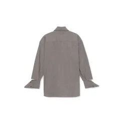 La Rando - Longchamps Shirt - Wool - Grey - Artisan Shirts - Luxury High Quality Leather - Avvenice