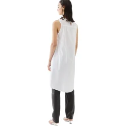 La Rando - Lugano Dress - Cotton - White - Artisan Dress - Luxury High Quality Leather - Avvenice