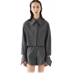 La Rando - Obera Shorts - Cotton - Grey - Luxury High Quality Leather - Avvenice