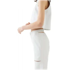 La Rando - Pacheco Pants - Soft Lambskin - White - Artisan Pants - Luxury High Quality Leather - Avvenice