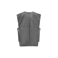 La Rando - Pergamino Tunic - Lambskin Leather - Grey - Artisan Top - Luxury High Quality Leather - Avvenice