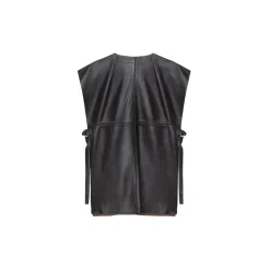 La Rando - Pergamino Tunic - Lambskin Leather - Black - Artisan Top - Luxury High Quality Leather - Avvenice