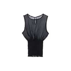 La Rando - Sarandi Top - Silk - Black - Artisan Top - Luxury High Quality Leather - Avvenice