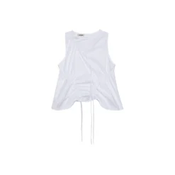 La Rando - Tesei Top - Cotton - White - Artisan Top - Luxury High Quality Leather - Avvenice