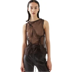 La Rando - Tesei Top - Silk - Black - Artisan Top - Luxury High Quality Leather - Avvenice