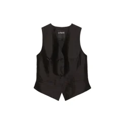 La Rando - Torcuato Vest - Silk and Wool - Black - Artisan Top - Luxury High Quality Leather - Avvenice