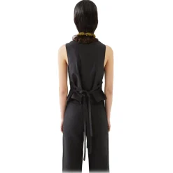 La Rando - Torcuato Vest - Silk and Wool - Black - Artisan Top - Luxury High Quality Leather - Avvenice