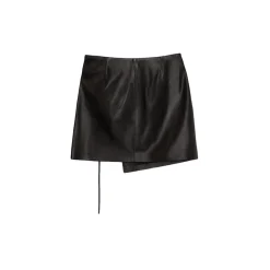 La Rando - Traful Mini Skirt - Lambskin Leather - Black - Artisan Skirt - Luxury High Quality Leather - Avvenice