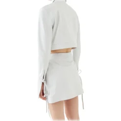 La Rando - Traful Mini Skirt - Lambskin Leather - White - Artisan Skirt - Luxury High Quality Leather - Avvenice