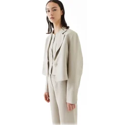 La Rando - Trelew Blazer - Linen - White - Artisan Jacket - Luxury High Quality Leather - Avvenice